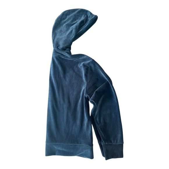 Women’s Deep Teal Blue Hoodie. Stretchy Ribbed Velvet. Flawless. Snug Size S. - Picture 4 of 5